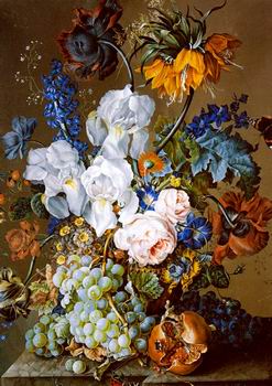 Floral, beautiful classical still life of flowers.120